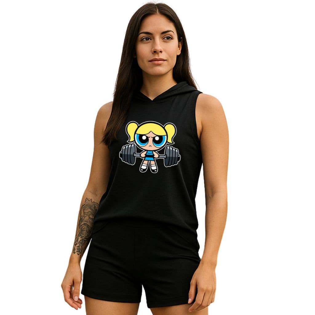 Regata Feminina Com Capuz Meninas Poderosas Camiseta Academia Oversized