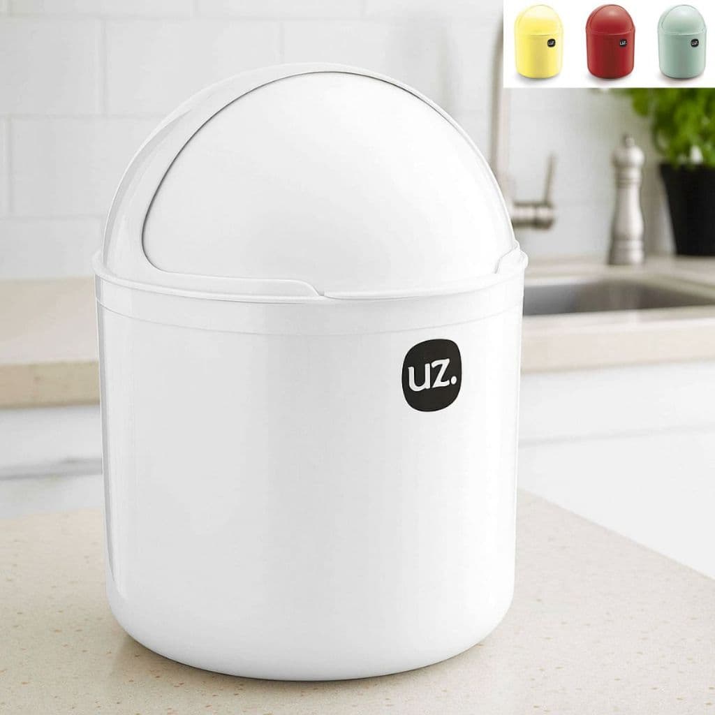 Lixeira de Pia UZ para Cozinha Lixeira de Pia UZ Com Tampa Basculante Compacta e Moderna Envio Full