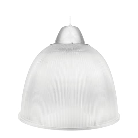Luminária Pendente Lustres Prismático 16 polegadas E27 canopla de alumínio galpão indústria loja pé direito alto G-light
