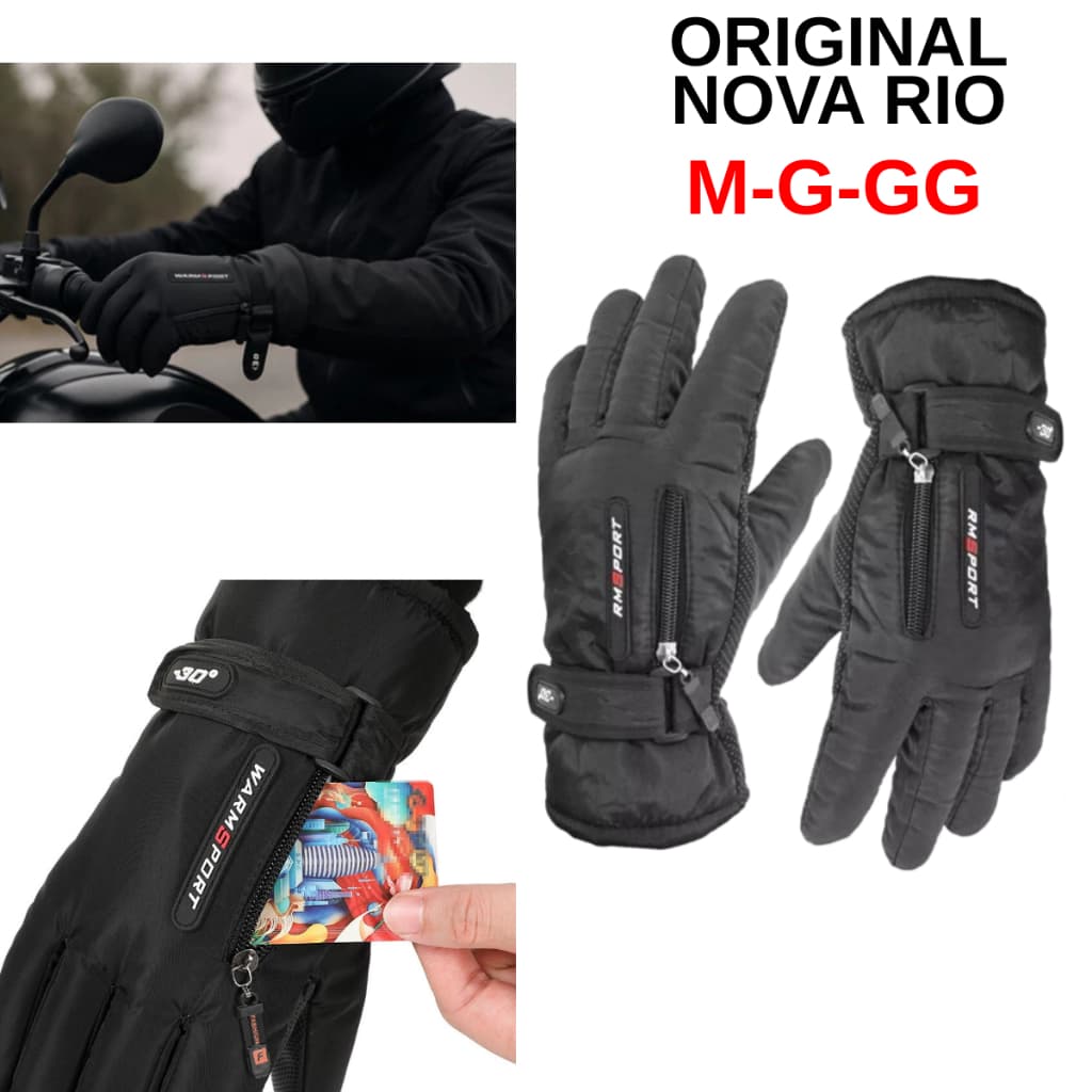 Luva Adulto Masculina Feminina Para Motoqueiro Forrada Anti Derrapante Frio Reforçada Tam M ao GG