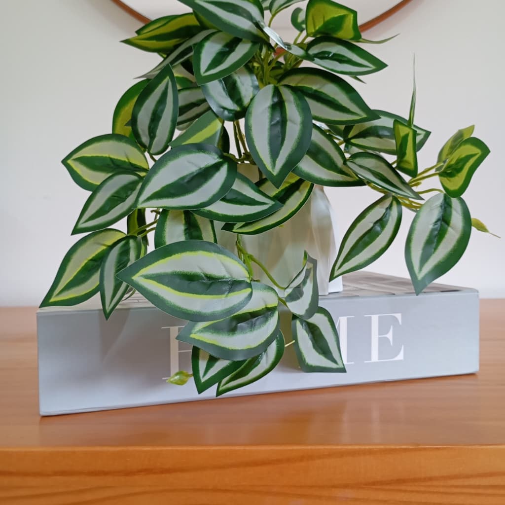 Arranjo Pendente 69 Folhas Luxo 35 cm  já com Vaso Incluso Decor Nichos, Prateleiras, Home, Lavabos, área gourmet