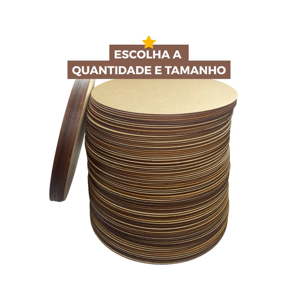 Recorte Circular em MDF 3mm – Sousplat | 10 UNIDADES