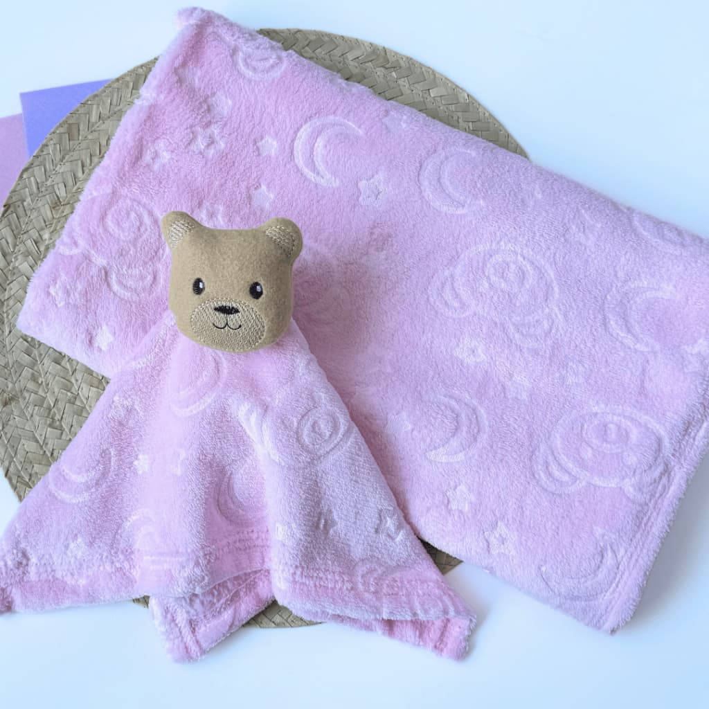 Kit 2 Peças Manta Naninha Baby Fofo Inverno Quentinho Infantil 75 x 88 Menina Menino