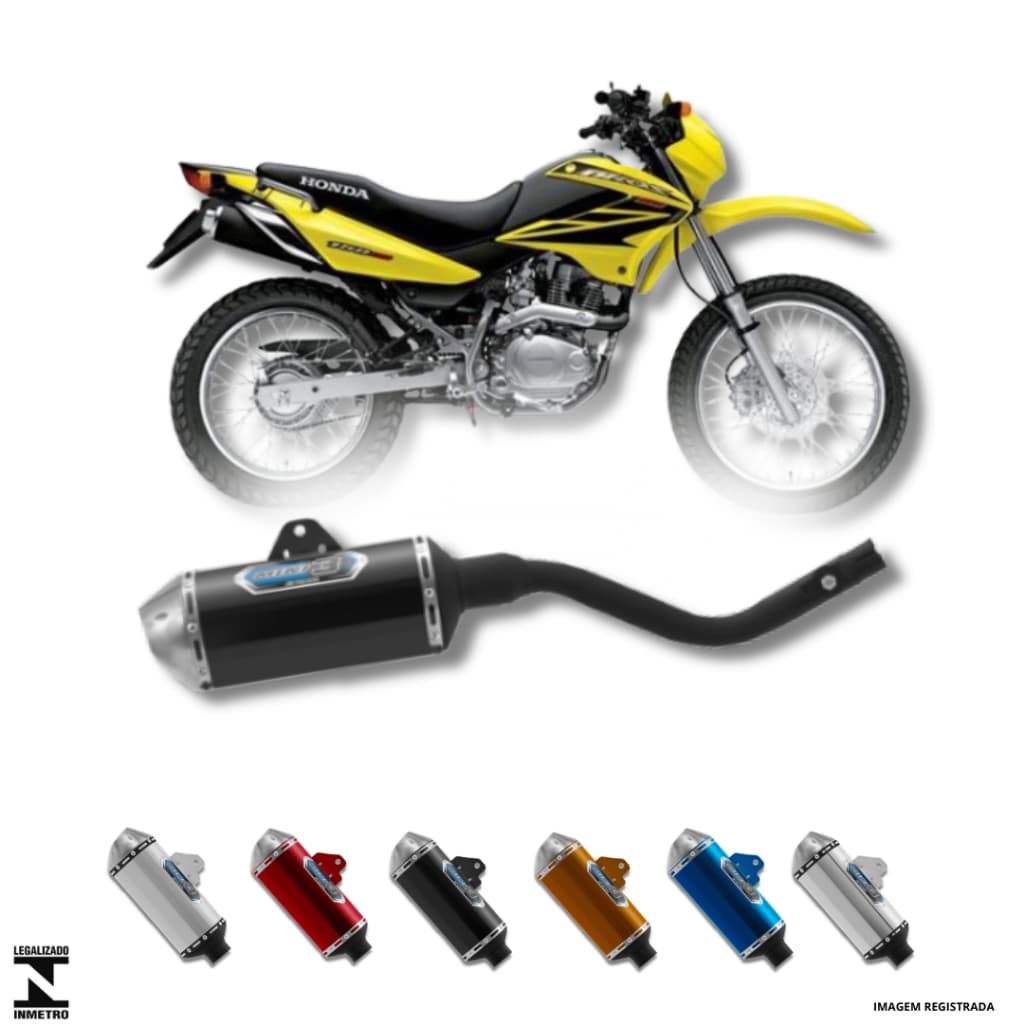 Ponteira Nxr Bros 125 2003 2004 2005 MINI 3 Cano Preta Moto Honda Modelos Pro Tork Aço Novo