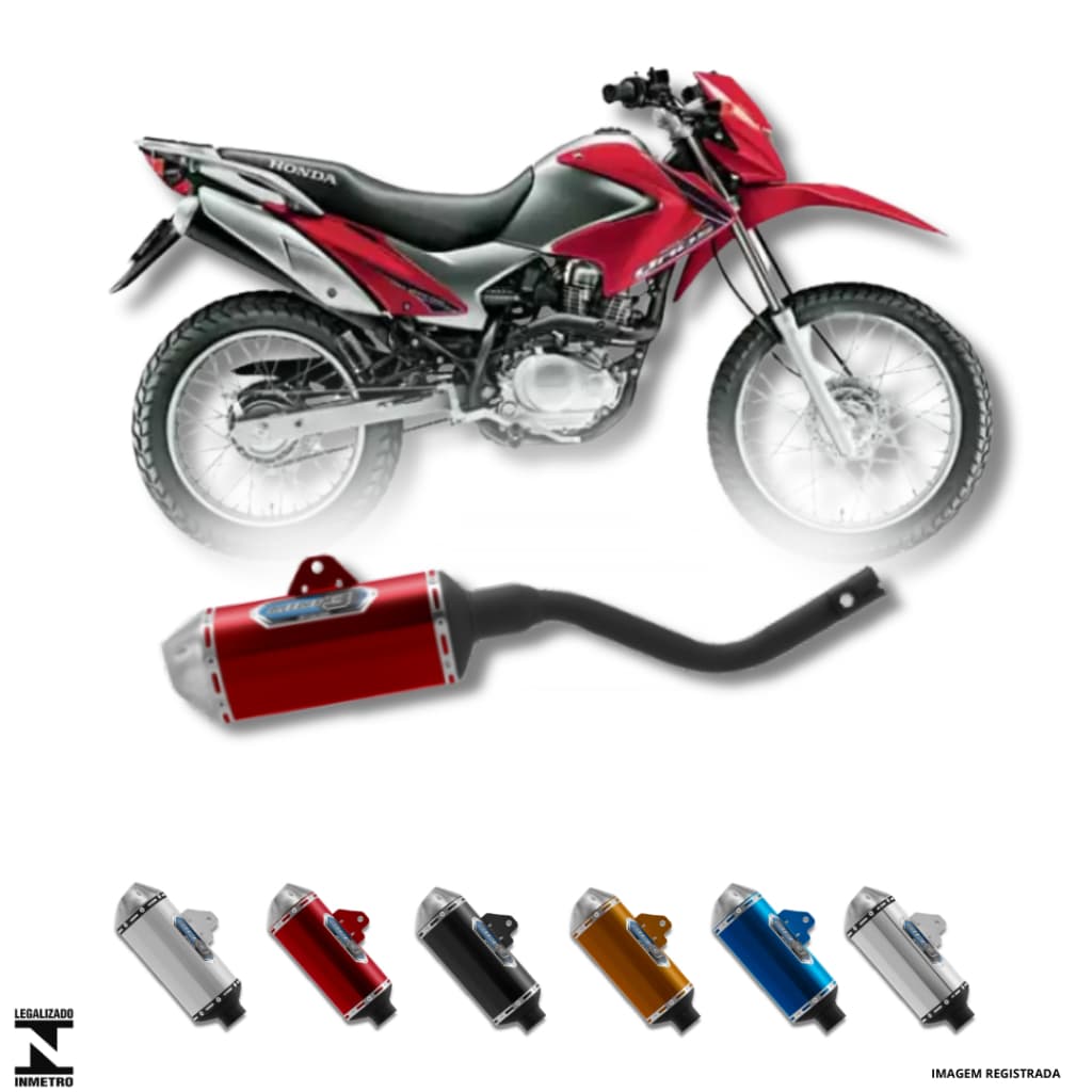 Ponteira Nxr Bros 150 2009 2010 2011 2012 MINI 3 Cano Preta Moto Honda Modelos Pro Tork Aço Novo