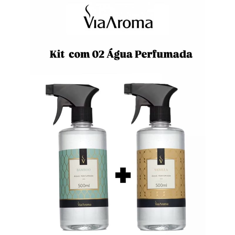 Kit 02 Água Perfumada  Via Aroma - para tecidos, roupas e lençõis - 500ml-Escolha seu Kit