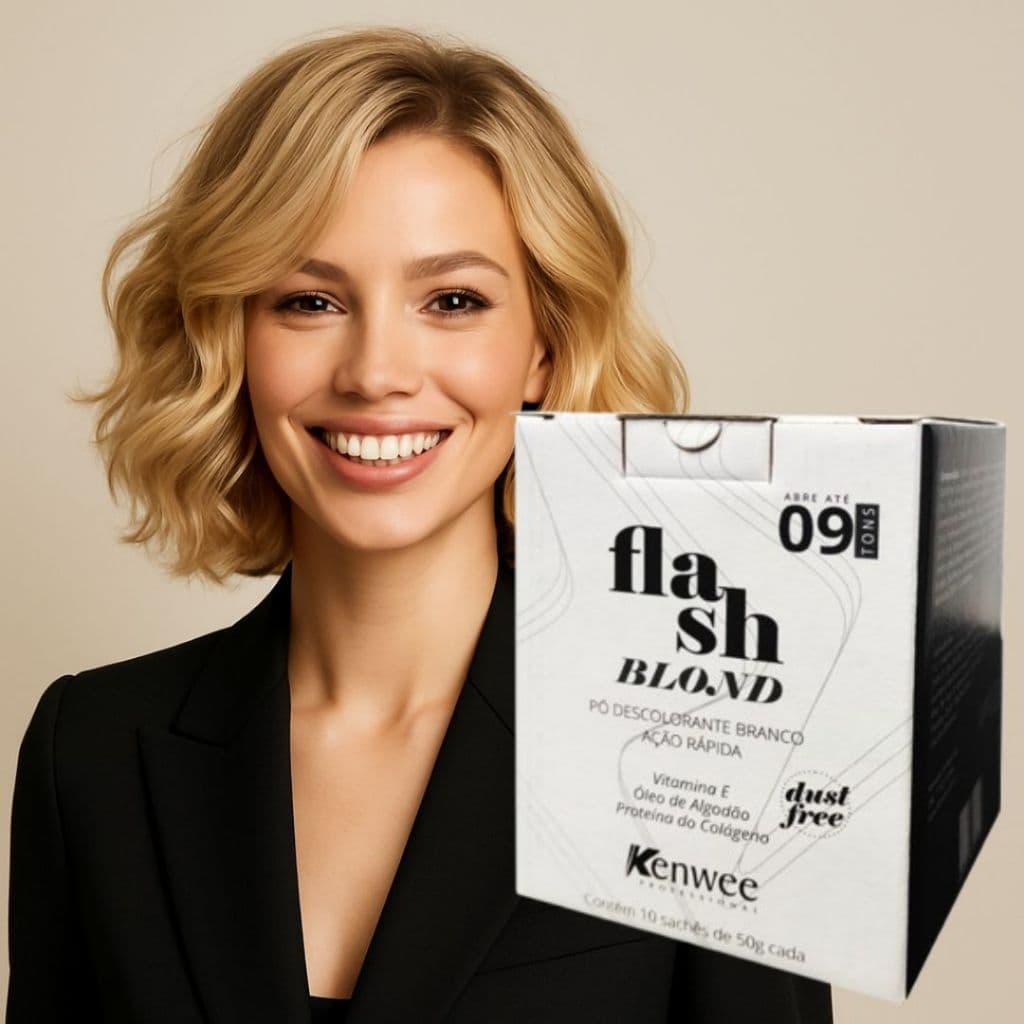 Pó Descolorante Branco FLASH BLOND (DUST FREE) - 1O Sachês de 50g (c/ Desconto no Atacado)