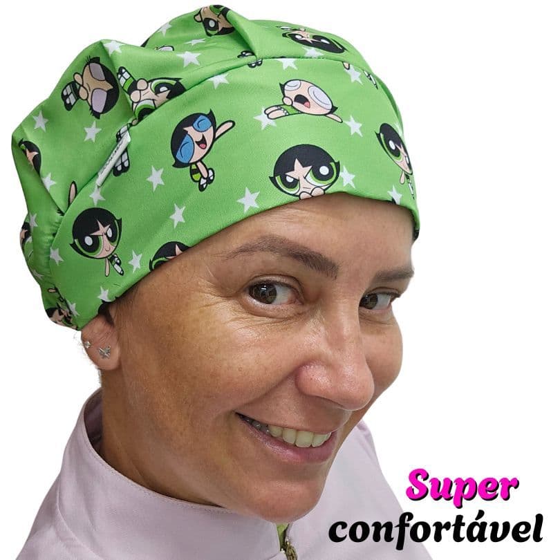 touca de cozinha feminino personalizada gorro para Gastronomia Poderosa docinho verde