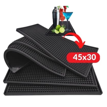 Tapete Escorredor Silicone Grosso Grande 45x30 de Louças Porta Copos Prato Barmen