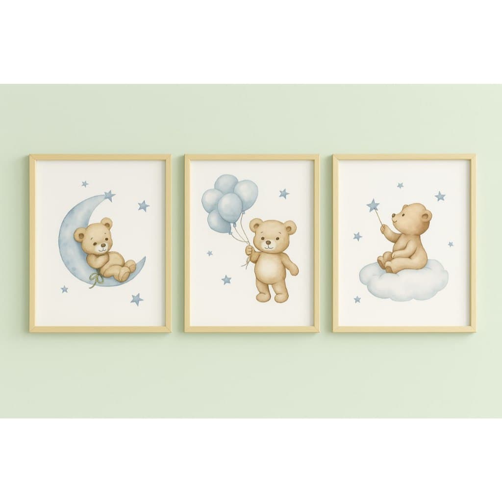 Quadro Decorativo de Ursinho - Encante o Quarto do Bebê com Doçura, Magia e Estilo
