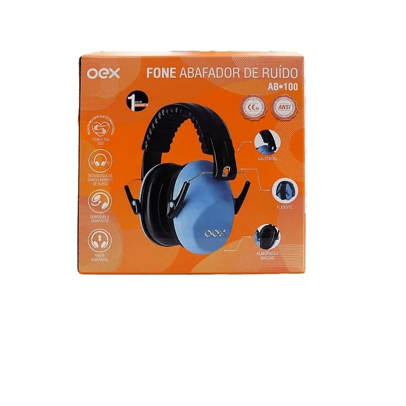 Protetor Abafador De Ruido Infantil Oex Ab100 Azul