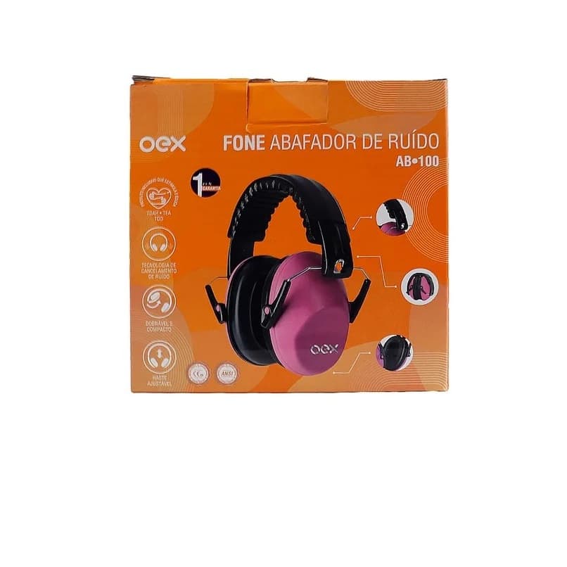 Protetor Abafador De Ruido Infantil Oex Ab100 Rosa