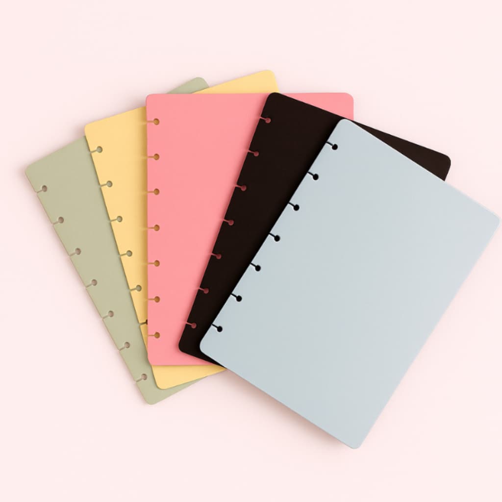 Kit 4 Divisórias A5  Coloridas Caderno Inteligente 8 Discos - Papel Color Plus 180g