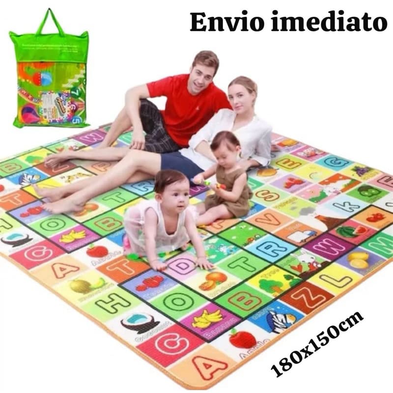 Tapete Tatame Infantil Bebe Atividades Térmico com bolsa (escolha estampa) 180x150 cm