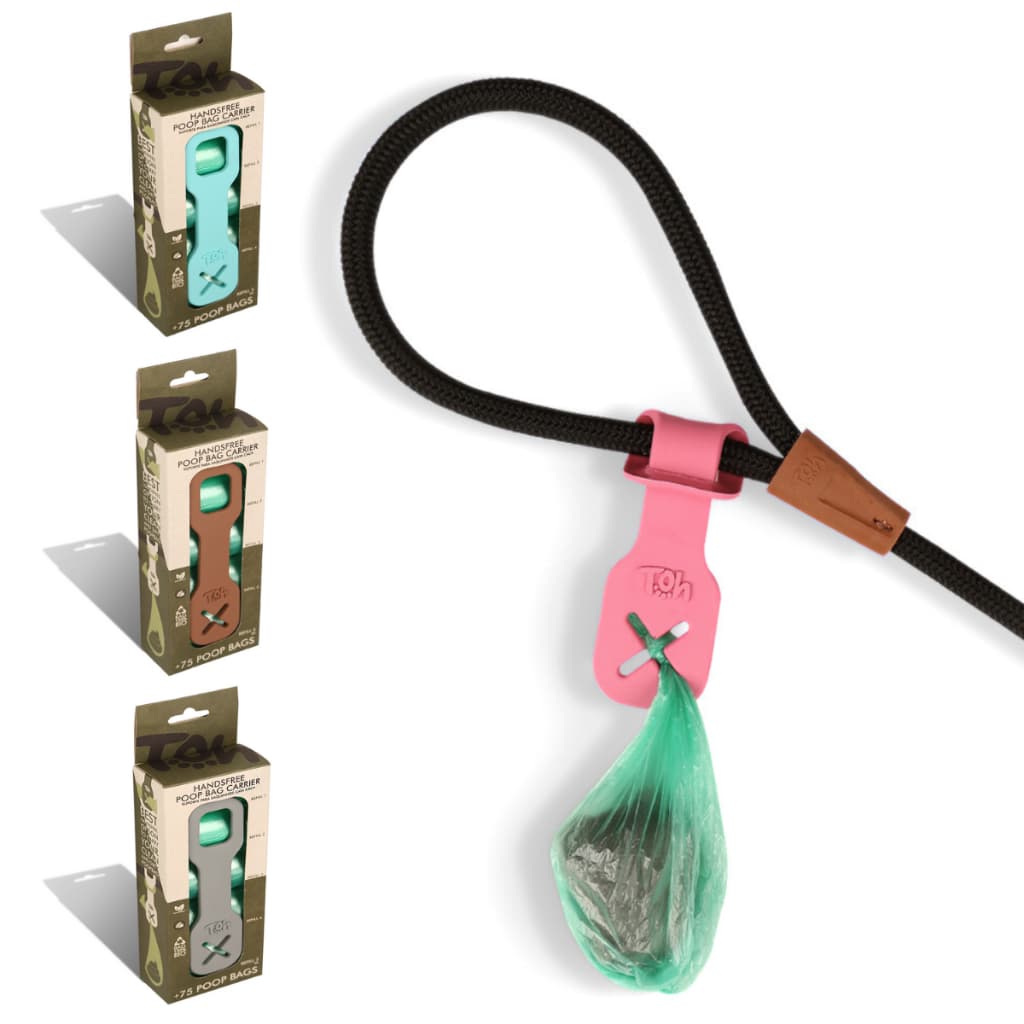Mãos Livres Cata Caca Com 5 Refis Biodegrdável Handsfree Poop Bag Carrier Cachorro Pet Toh Dog