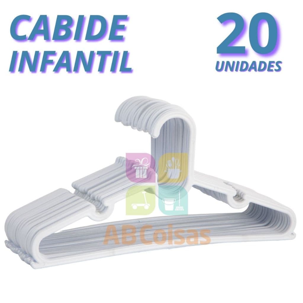 Kit 20 Cabide Infantil Bebe Baby Branco Plástico Reforçado