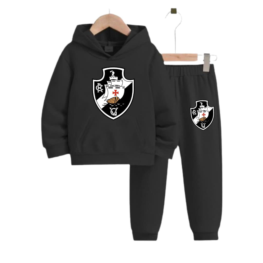 CONJUNTO MOLETOM INFANTIL TIMES BRASILEIROS VASCO BLUSA E CALÇA