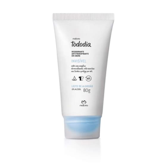 Desodorante Antitranspirante em Creme Tododia Leite de Algodão 80g