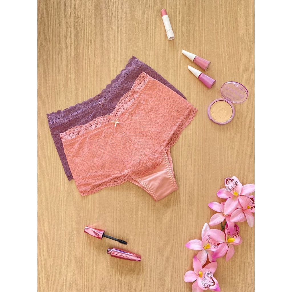 KIT com 2, 6 ou 8 Calcinhas Cinta/Modeladora com Renda(CÓS ALTO)