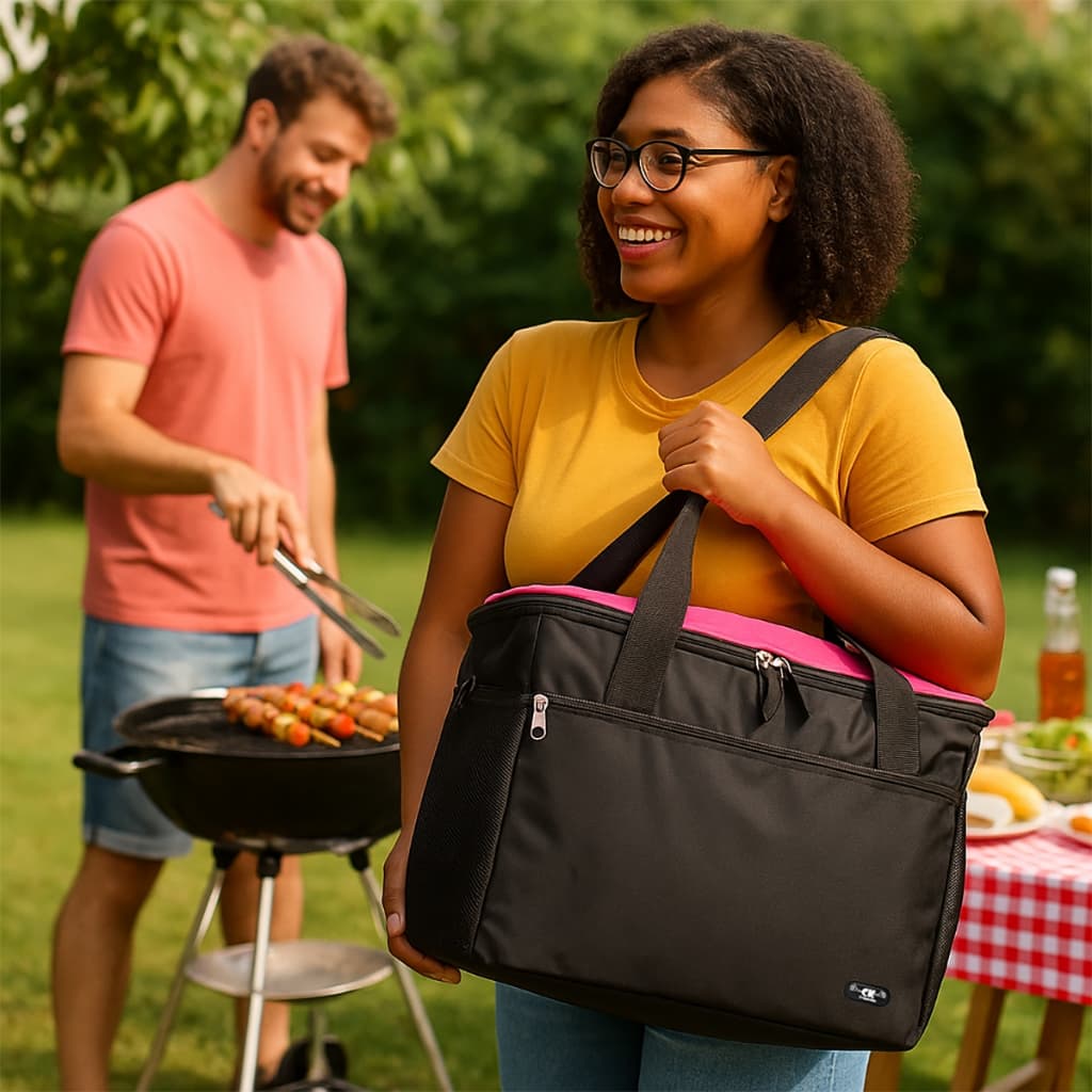 Bolsa Térmica 30L para Bolo de Pote Trufa Marmita Doces Delivery Reforçada com Alça e Zíper Duplo