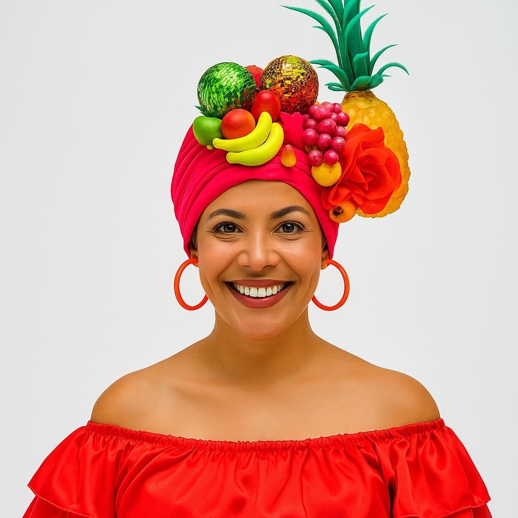 Turbante Baiana Com Frutas e Flores