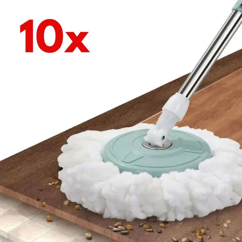 Kit 10x Refil Para Mop Giratoria Limpeza P/ Esfregão 16 Cm Microfibra