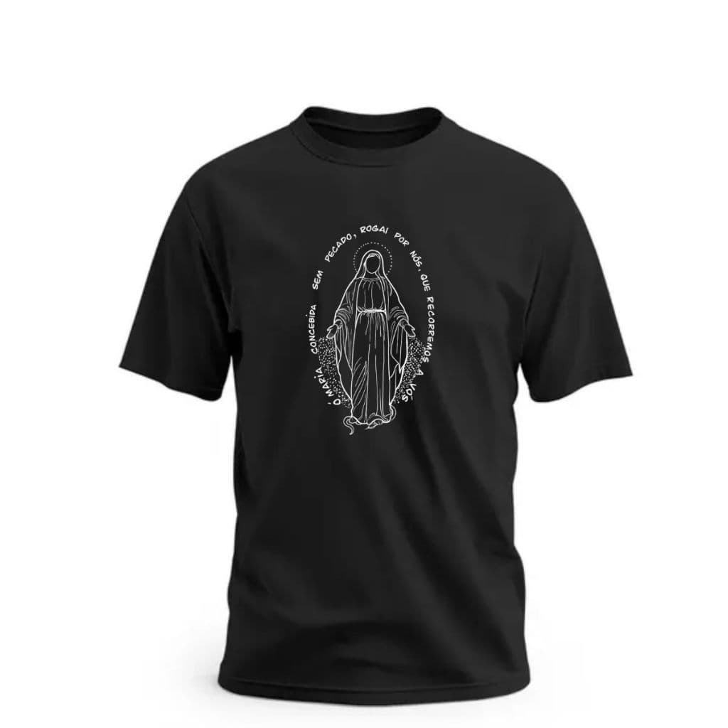 Camiseta Blusa T-shirt Feminina Linda Camiseta Feminina Mãe Aparecida Rogai Por Nós Camisa Unissex Lançamento