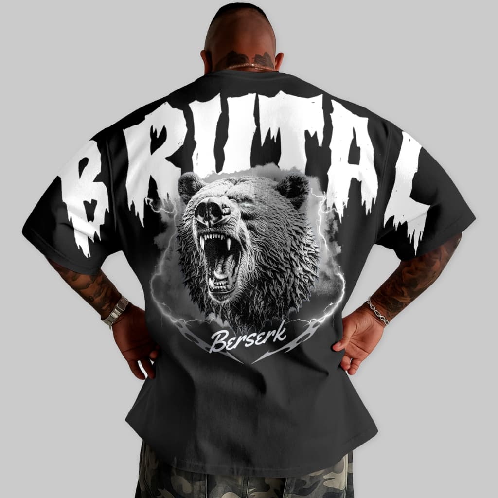 Camiseta Oversized Urso Brutal StreetWear Berserk