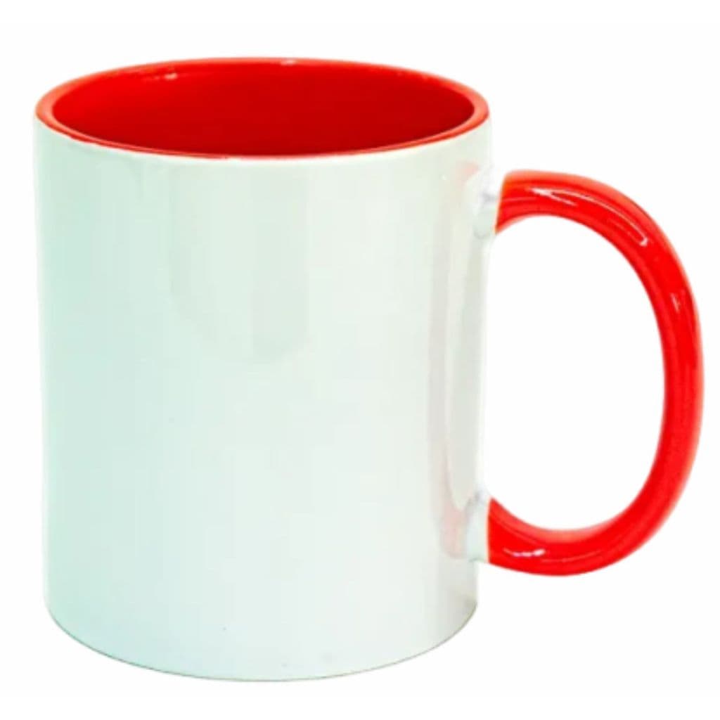 Caneca Cerâmica Resinadas. - IMPORTADA AAA 325ml alça e interior colorido - SUBLIMAÇÃO