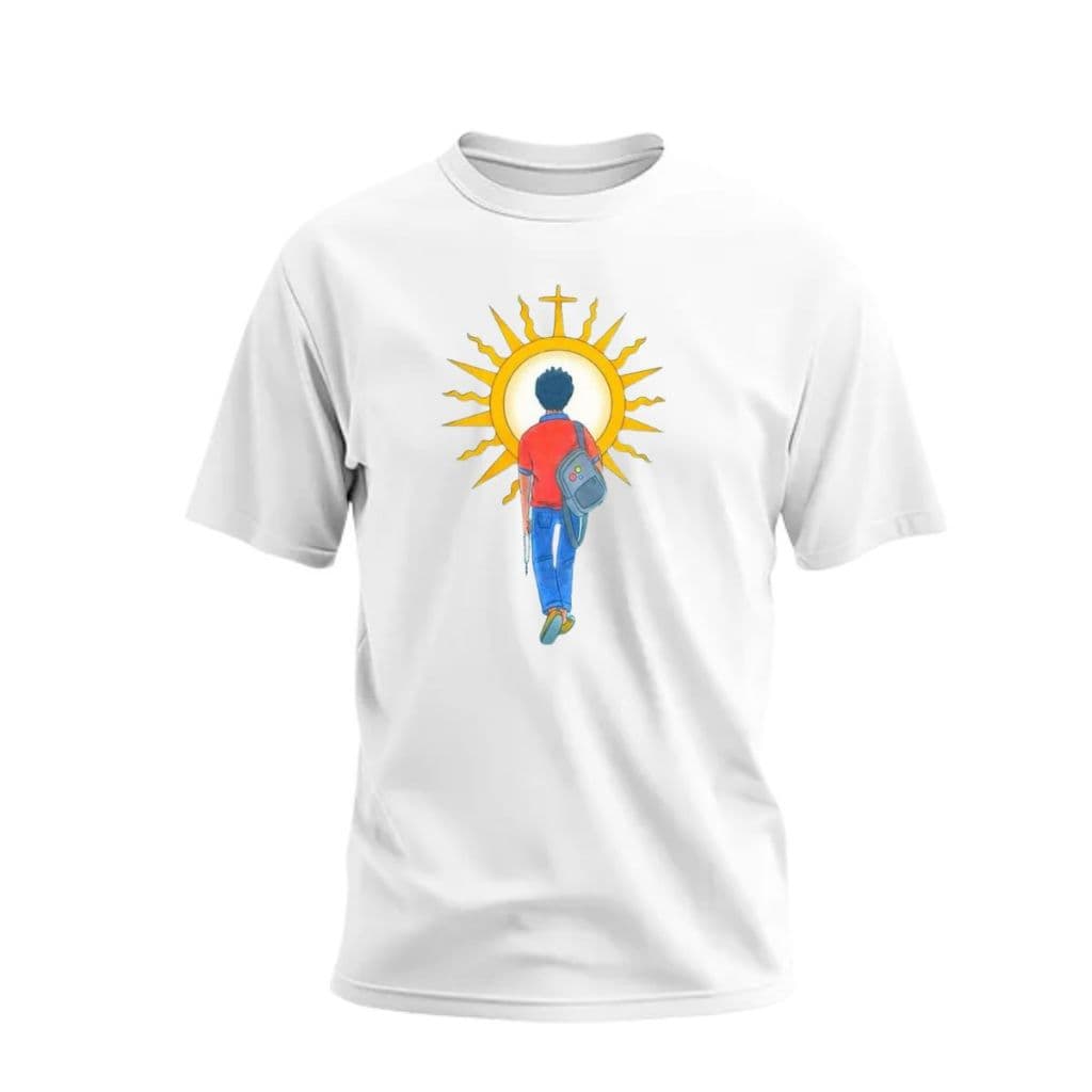 Camiseta Católica Beato Carlo Acutis 100% Algodão Unissex Linha Premium Lançamento Envio Rápido