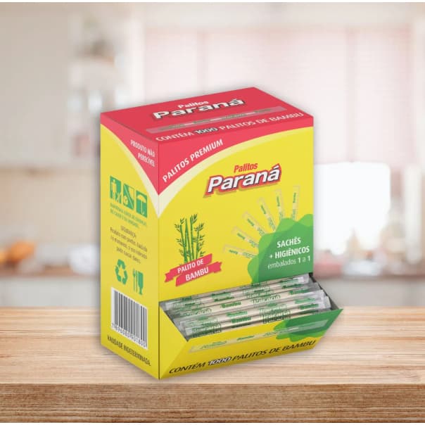 Palito de Dente Bambu Embalados Um a Um caixa c/1000 unidades Paraná