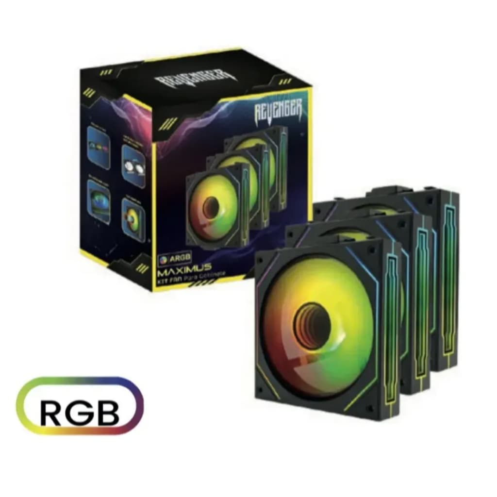 Kit De Cooler Fans Revenger S/fio Maximus G-vr352k C/3 120mm Argb