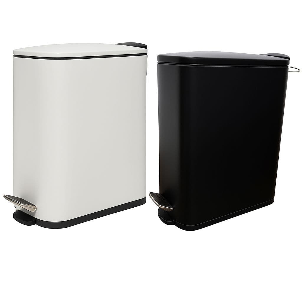 Lixeira Para Banheiro Com Amortecedor na Tampa 5 Litros Metal Slim