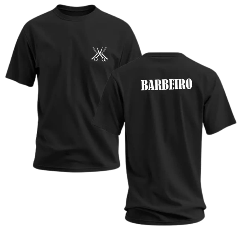 Camiseta/Camisa Barbeiro Uniforme Confortável Malha Leve 100% Algodão Fio 30.1