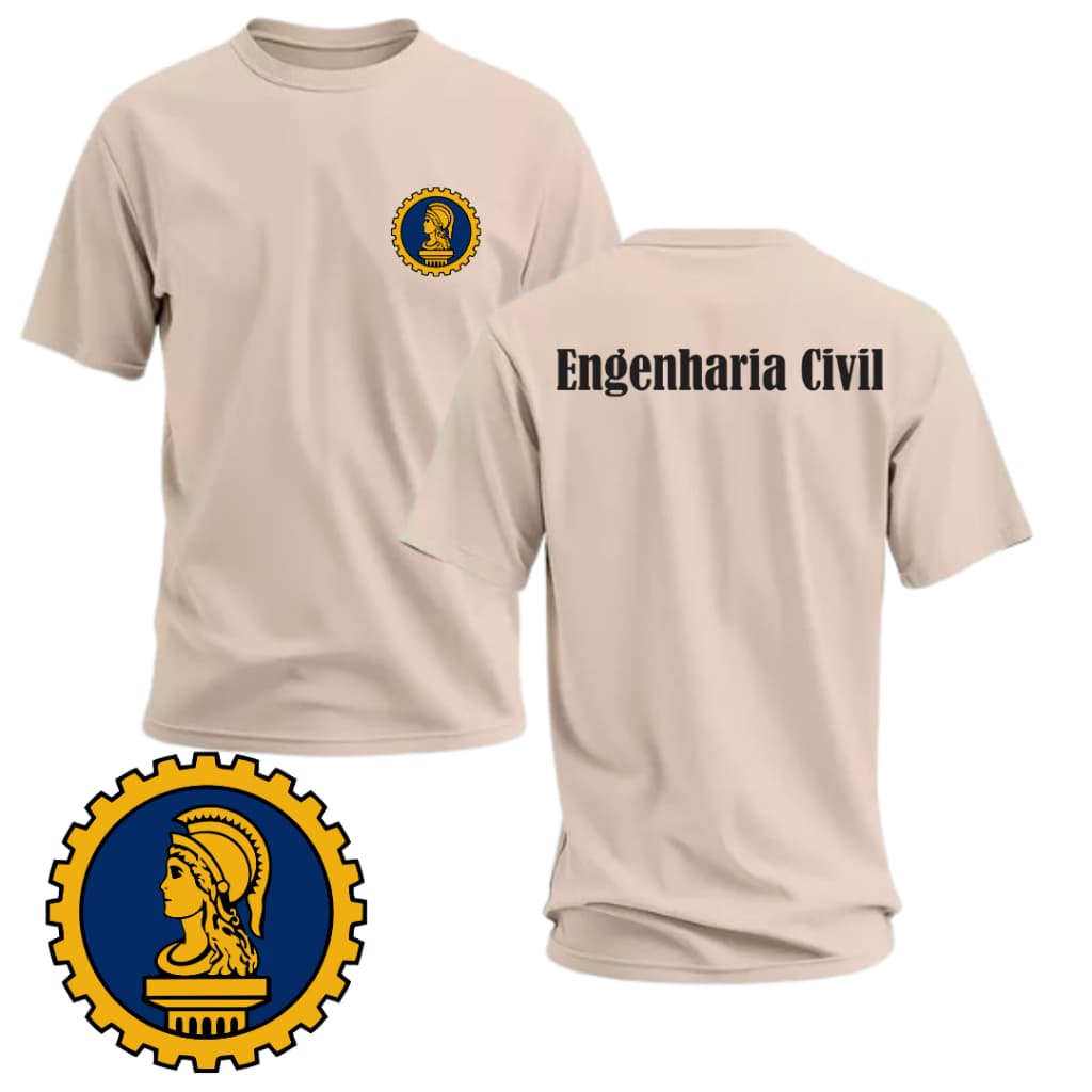 Camiseta/Camisa Engenharia Civil Uniforme Confortável Malha Leve 100% Algodão Fio 30.1