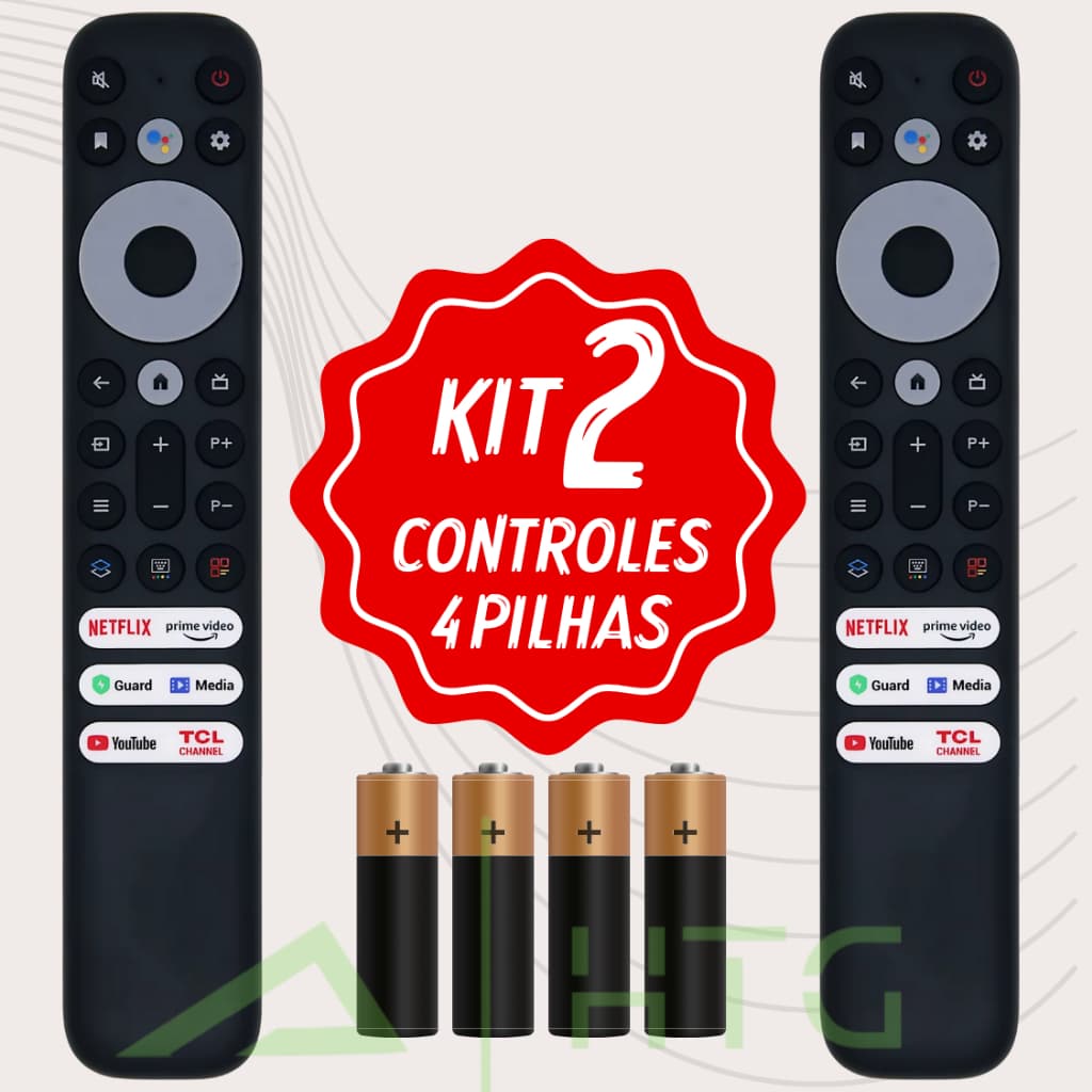 Kit Controle Remoto Compatível Tv Tcl Smart 4k Rc902v Netflix Youtube