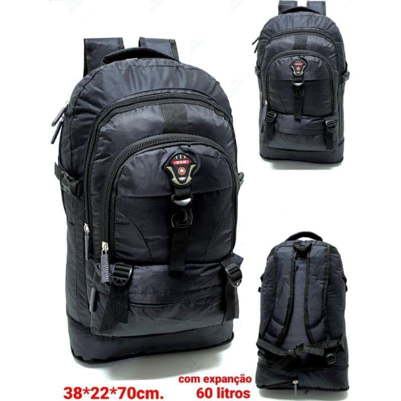 Mochila Camping Resistente 60L Impermeável P/ Trilha Viagem Esportiva Nylon 3314