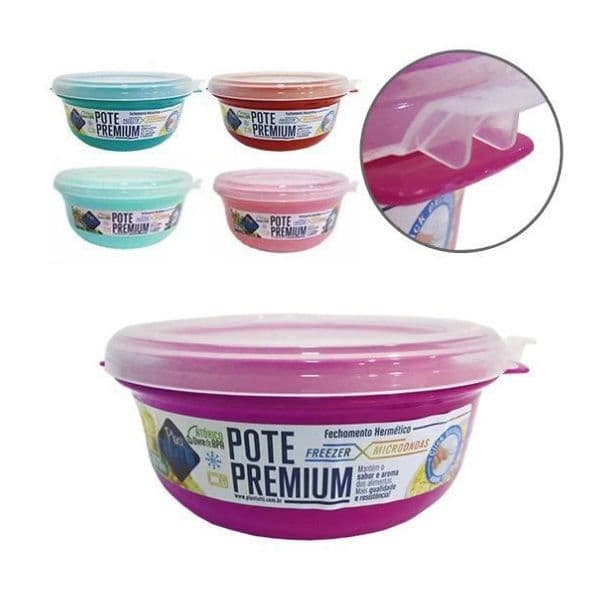 2 Pote redondo 1070 ml Mantimentos porta quarda alimentos resistente