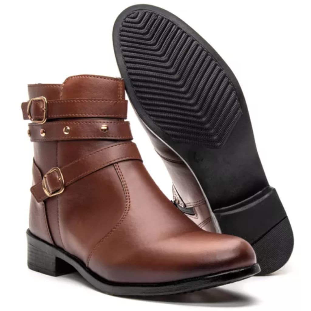 Botinha Bota Moda Feminina Cano Baixo Zíper Lateral Coturno Inverno QUEIMA DE ESTOQUE