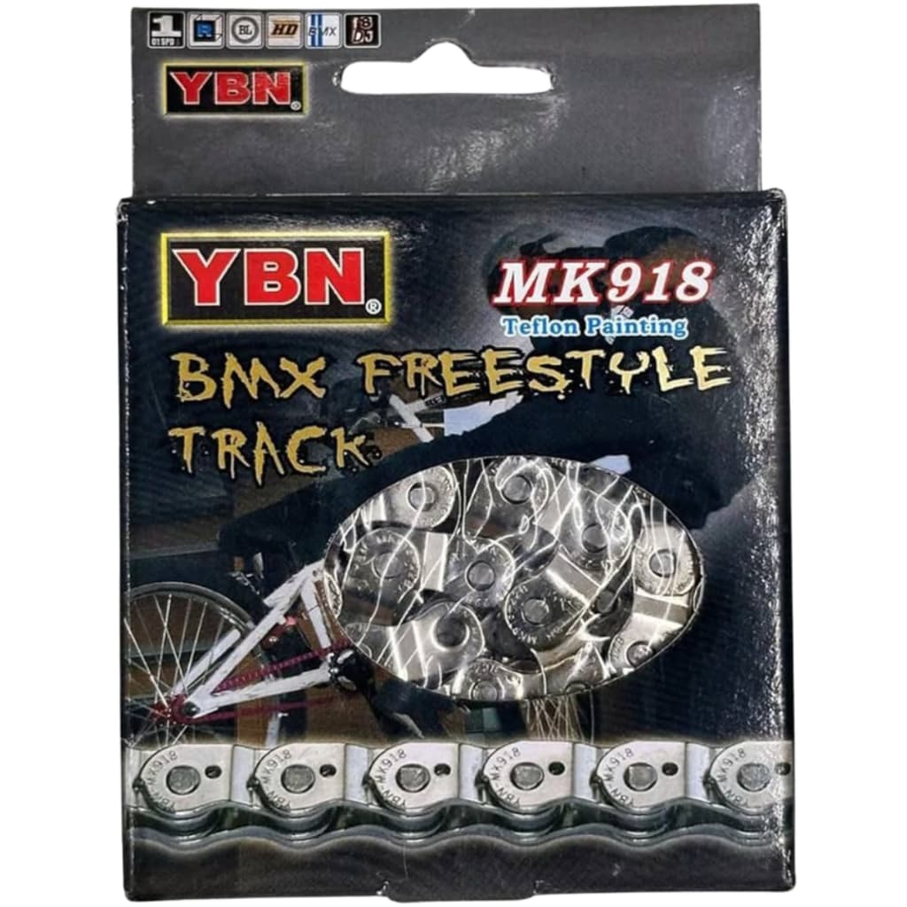 Corrente Bike Grossa Bmx Meio Elo Single Fixa Half Link Ybn Cor Cinza Yaban Bicicleta Cross FreeStyle Wheeling
