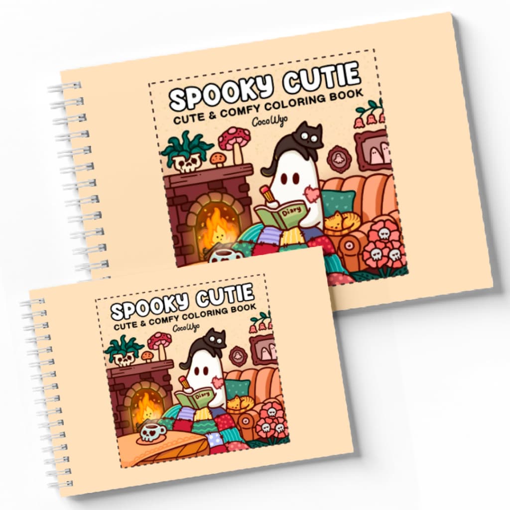 Livro de Colorir Spooky Cutie Folhas em 180 GRAMAS Coloring Capa Dura