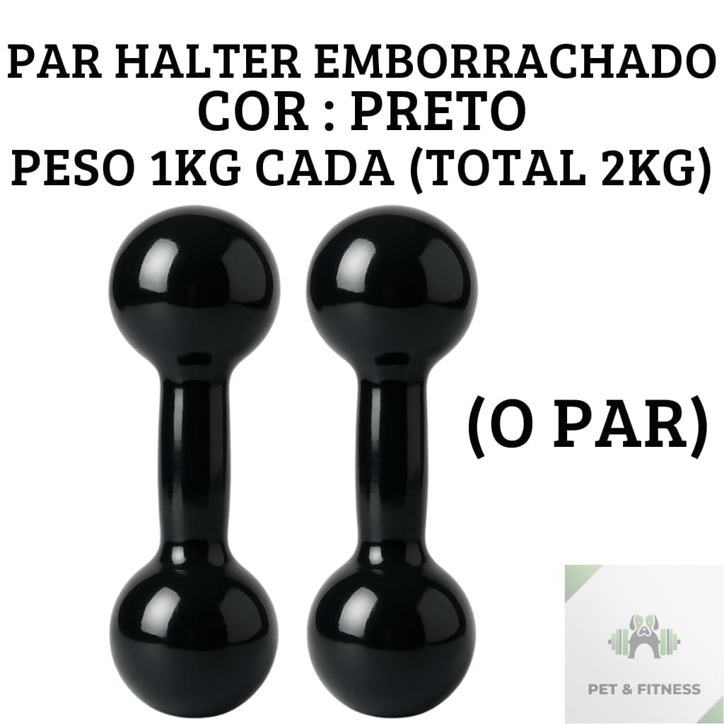 Halter 1kg o Par total 2kg Emborrachados Ferro Fundido Treino Em Casa Peso de Academia Promoção