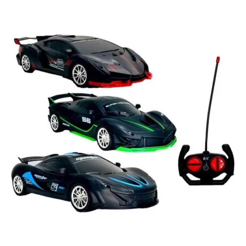 Carrinho de Controle Remoto Recarregável Esportivo Competição Ferrari Lamborghini Bugati  Velocidade