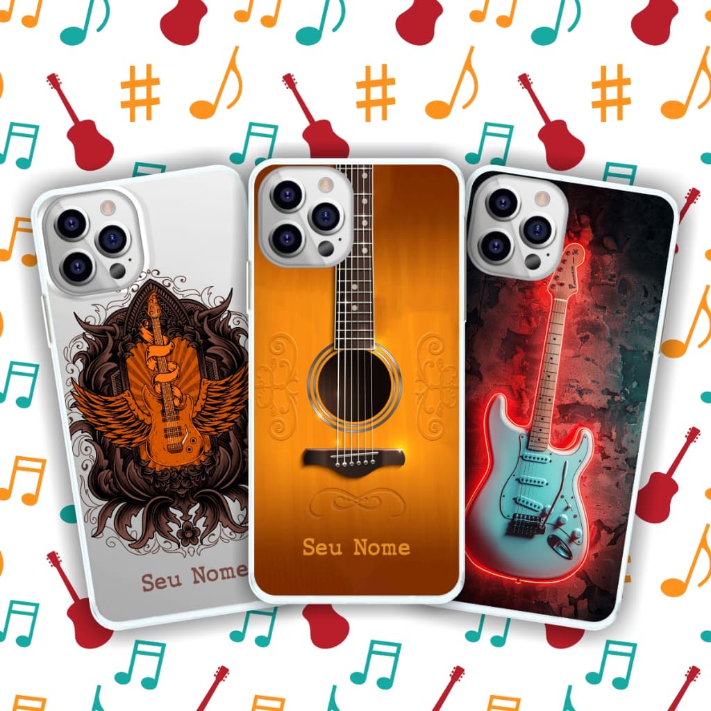 Capa de Celular Guitarra e Violão Instrumentos musicais Personalizada Capinha de Celular
