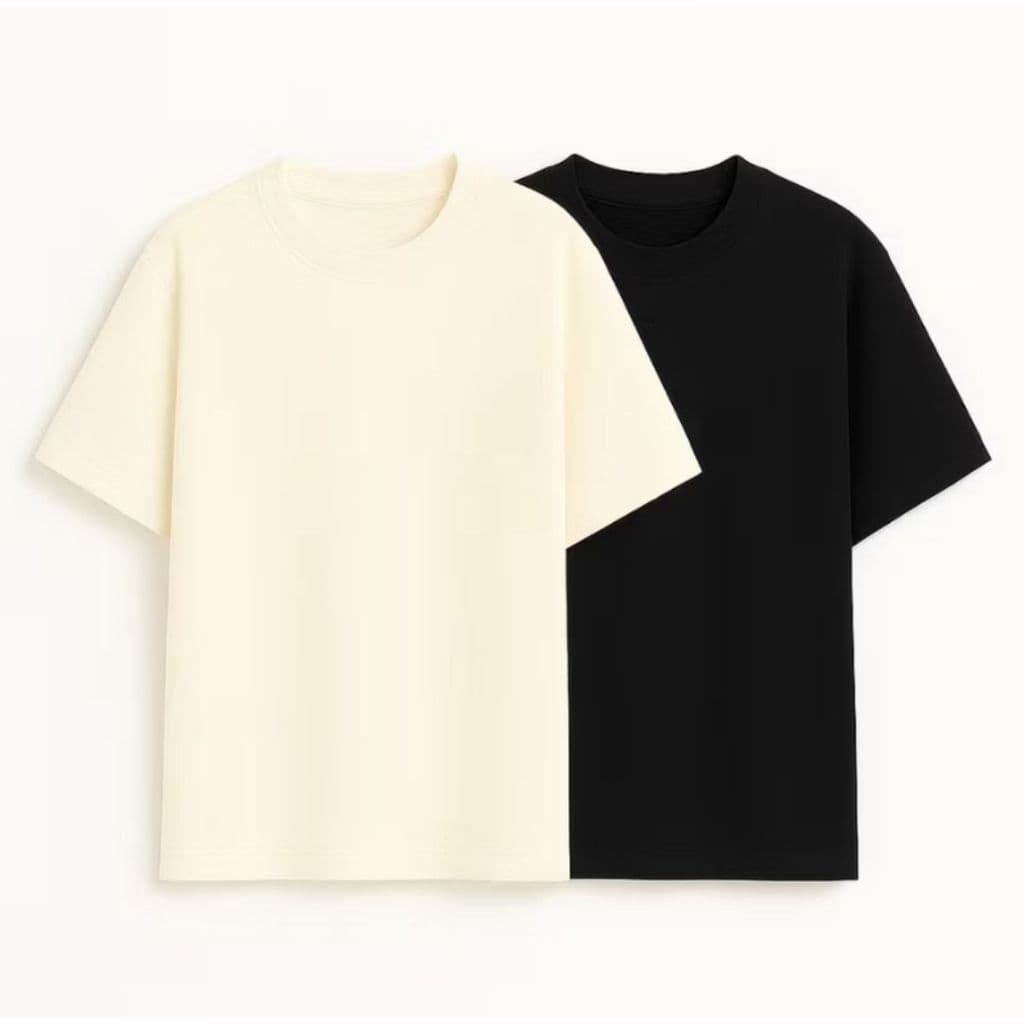Kit 2 Camisetas Algodão 30.1 Oversized Básica Streetwear Masculina - Frete Grátis