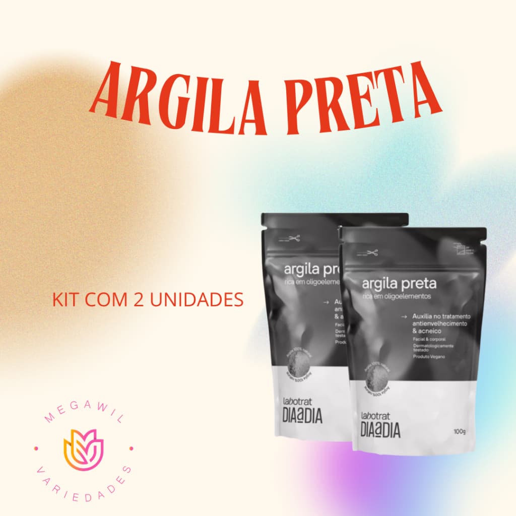 Argila Preta Labotrat Kit 2 Unidades 100g | Máscara De Carvão Ativado E Argila Esfoliante