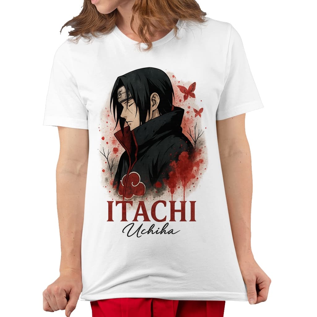 Camiseta Itachi Uchiha Unissex – Naruto Anime | Estampa Estilizada | Adulto, Infantil e Plus Size