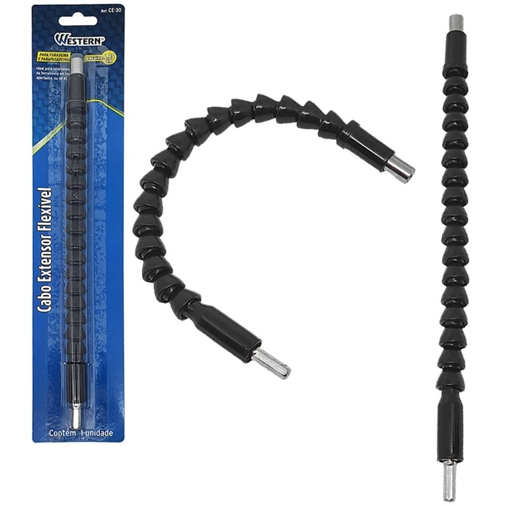 Cabo Extensor Prolongador Flexível Para Parafusadeira Western