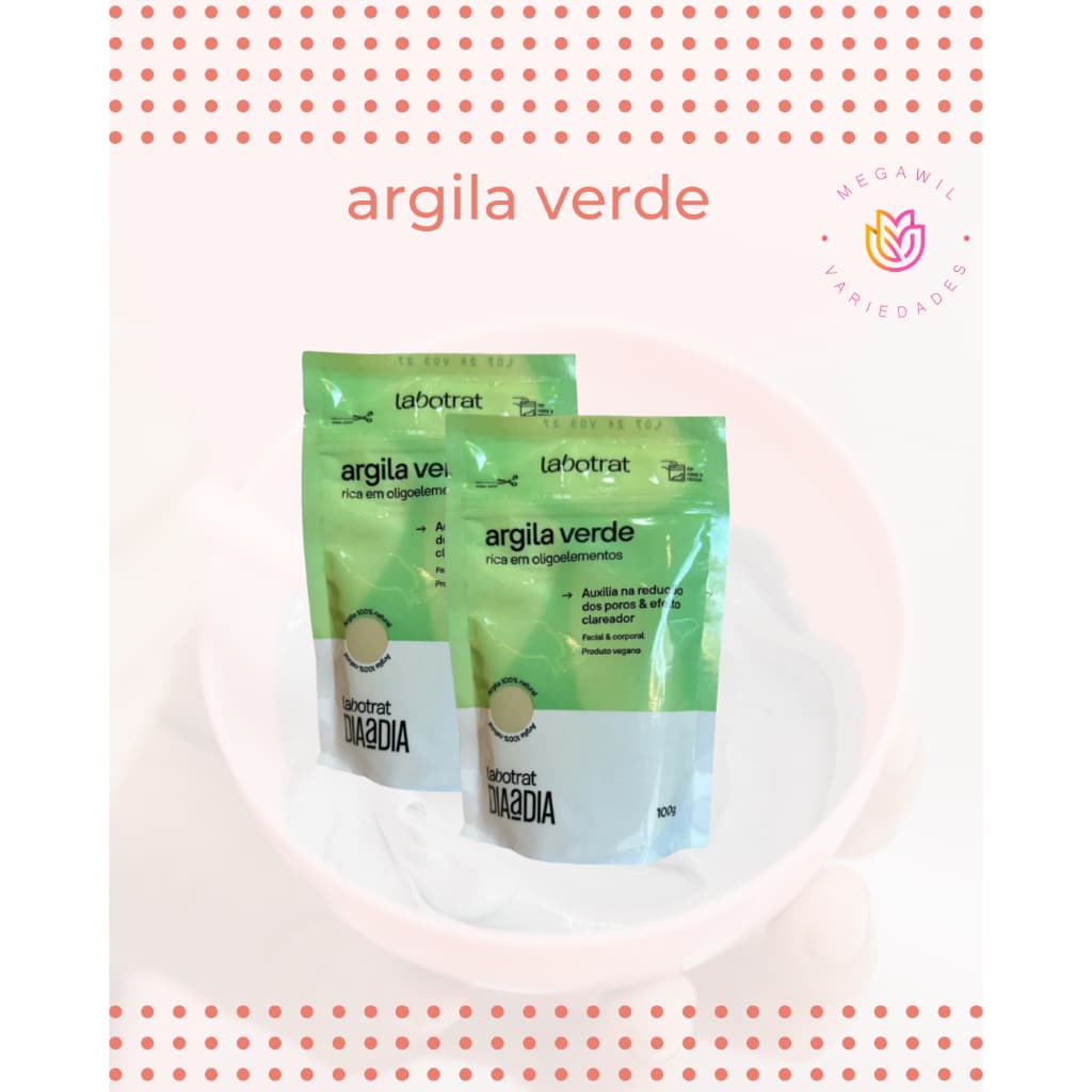 Kit 2 Argilas Verdes Labotrat 100g | Máscara Facial Corporal Detox E Rejuvenescedora