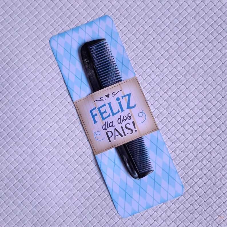 Card Personalizado com Pente de Bolso, 10 unidades – 17x6cm | Lembrancinha Criativa - mimo dia dos pais